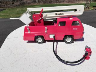 Tonka Snorkel Boom & Bucket Fire Truck W/ Fire Plug & Hoses To Garden Hose