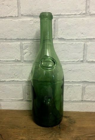 Antique Georgian Green Glass Wine Bottle Dated 1809