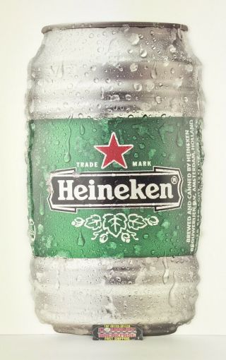 Heineken Red Star Logo Keg Can Metal Beer Sign 20x11” -