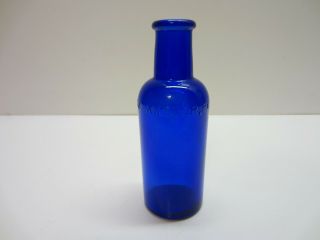 Vtg Antique Old Cobalt Blue Glass Bottle Ambler Pa Keasbey & Mattison