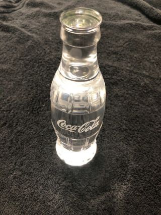 Coca - Cola Solid Clear Glass Bottle Collectible 8 Fl Oz Bottle Rare Vtg