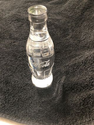 Coca - Cola Solid Clear Glass Bottle Collectible 8 Fl oz Bottle RARE Vtg 2