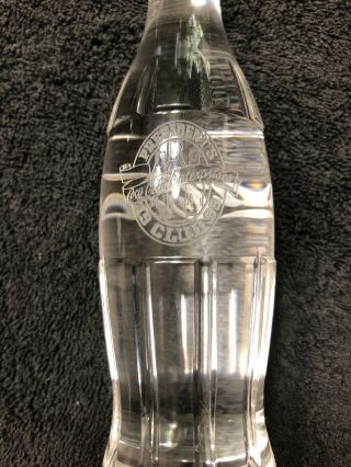 Coca - Cola Solid Clear Glass Bottle Collectible 8 Fl oz Bottle RARE Vtg 3