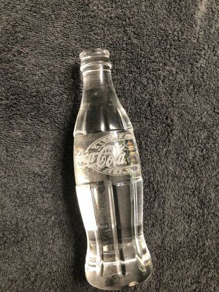 Coca - Cola Solid Clear Glass Bottle Collectible 8 Fl oz Bottle RARE Vtg 5