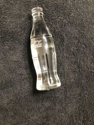 Coca - Cola Solid Clear Glass Bottle Collectible 8 Fl oz Bottle RARE Vtg 8