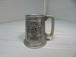 Vintage Rare U.  S.  Naval Training Center Great Lakes Illinois Pewter Wilton Mug