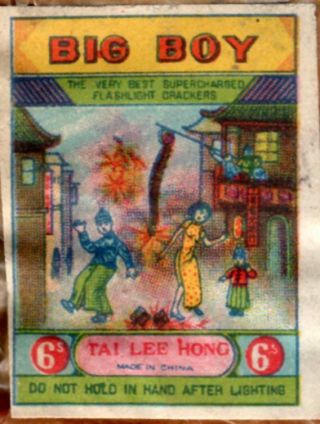 Big Boy Penny Pack Firecracker Label Complete With Glassine