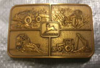 Vintage John Deere Tractors Gold Toned Belt Buckle -