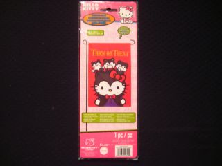 Hello Kitty - Fabric Garden Flag " Trick Or Treat " Halloween - 12in X 18in S6