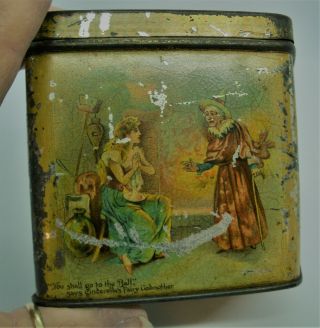 VINTAGE EARLY 1900 ' s W.  &R.  JACOB CO.  BISCUIT TIN ' DUBLIN ' STORY OF CINDERELLA ' 2