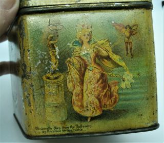 VINTAGE EARLY 1900 ' s W.  &R.  JACOB CO.  BISCUIT TIN ' DUBLIN ' STORY OF CINDERELLA ' 4