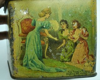 VINTAGE EARLY 1900 ' s W.  &R.  JACOB CO.  BISCUIT TIN ' DUBLIN ' STORY OF CINDERELLA ' 6