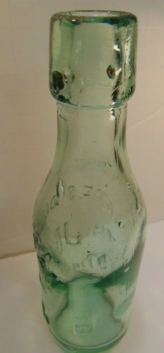 Antique James Duncan Stirling Blob Top Green Tint Glass Bottle Rare 3