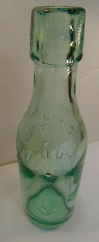 Antique James Duncan Stirling Blob Top Green Tint Glass Bottle Rare 4
