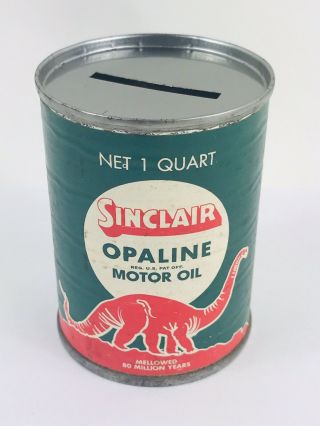 Sinclair Opaline Motor Oil Miniature Mini Bank 3 " Can,  Paper Label Gas/oil,  213