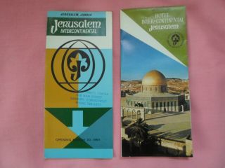 Intercontinental Hotel Jerusalem Jordan Two Vintage Paper Brochures