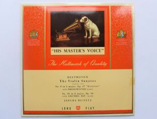 Jascha Heifetz Beethoven The Violin Sonatas Volumer 5 Lp Hmv Alp1426 Ex/ex 1950s