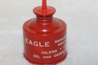 Vintage Eagle Mini Oil Can Advertising Wellsburg Wv Oilers Safety Cans Great