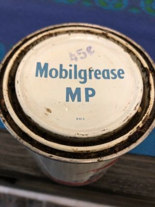 Vintage Mobil Oil Mobilgrease Metal Oil Grease Can Pegasus Logo 1 LB 5