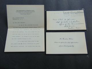 Woodrow Wilson Sympathy Letter With Reply Signed By Mrs.  Woodrow Wilson