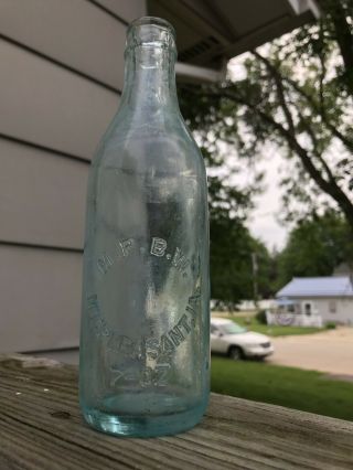 Mt.  Pleasant,  Iowa Early 1900’s Embossed Soda Bottle M.  P.  B.  W.  Bottling