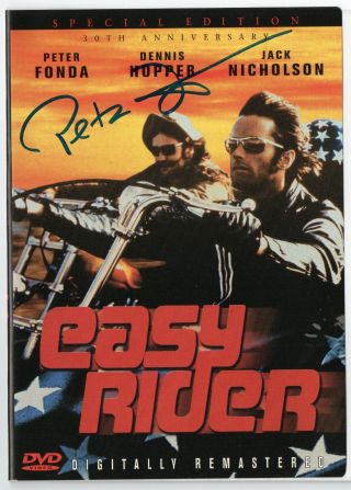 Peter Fonda - Rare Autographed " Easy Rider " Dvd - Hand Signed On Cover By Fonda