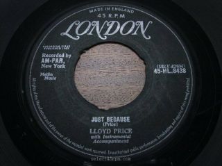 Lloyd Price Just Because Ex 1957 Uk London Hl 8438 R&b Midtempo Rocker D