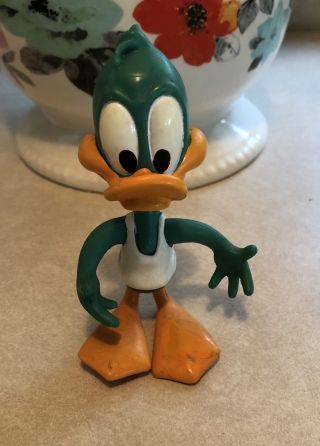 Vintage 1994 Plucky Duck Tiny Toons Adventure Pvc Toy Figure Cake Topper Warner