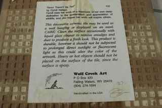 Pair Wolf Creek Art Ceramic Wall Hanging Tile Loon Cabin Lodge Decor Rick Kelley 6