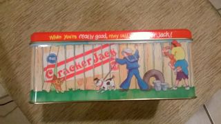 1994 Limited Edition Vintage Cracker Jacks Metal Tin Can with Lid 3