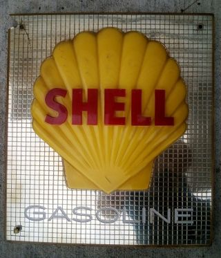 Rare 1957 Shell Gasoline Gas Pump Sign
