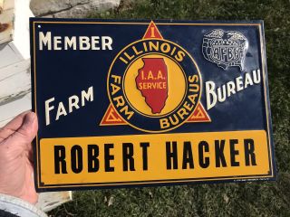 Antique Scioto Advertising Farm Bureau Illinois Metal Sign