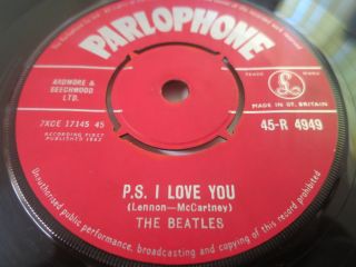 THE BEATLES - LOVE ME DO - RARE 1N 1N RED PARLOPHONE 1962 UK EX, 6