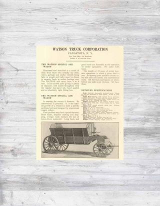Antique Watson Truck Canastota Ny Ash Wagon Garbage Rubbish Sanitation City Ad