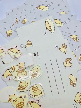 Vintage Sanrio Stationery Cat Nyago Cat Envelopes Stickers Paper 2000