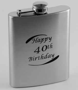 40th Birthday Hip Flask / Hip Flask / 40th Birthday Gift / Hip Flask