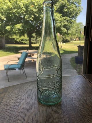 Falstaff Lemp St Louis Pre Pro Pretty Aqua Embossed Beer Bottle