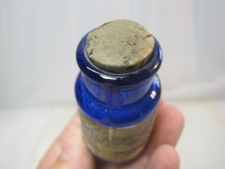 Antique Sulfate Of Quinine Cobalt Blue Medicine Bottle - Raleigh NC B0802 3