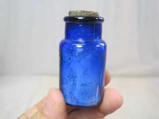 Antique Sulfate Of Quinine Cobalt Blue Medicine Bottle - Raleigh NC B0802 4