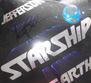 Jefferson Starship Earth Lp Autographed Marty Balin David Freiberg Paul Kantner