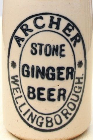 Vintage C1910 Archer Wellingborough Northants Stone Ginger Beer Bottle