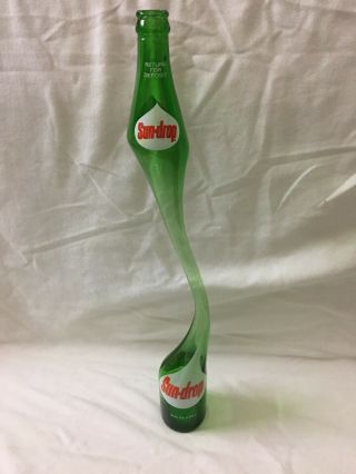Vintage Stretched Sun Drop Cola Bottle Glass Art Pop 20”