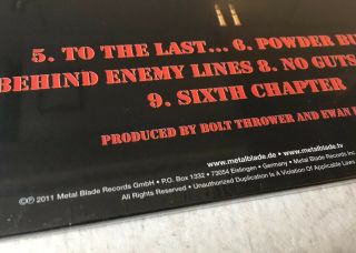 Bolt Thrower - Mercenary LP/ Vinyl.  Limited 250 - Rare 4