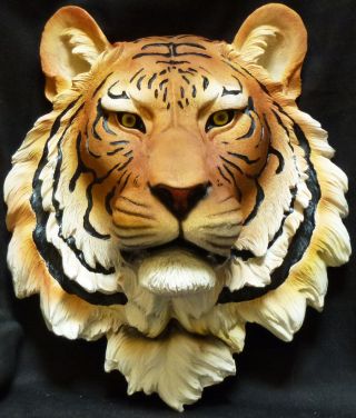 Exotica Orange Tiger Head Statue Figurine H7.  25  X L13.  5  X W15.  5