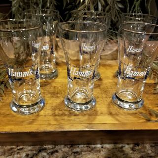Vintage Hamm’s Sham Beer Glasses From The Land Of Sky Blue Waters Set of 6 4