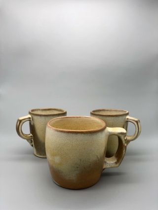 Set Of Frankoma Pottery Coffee Mugs 5c Set Of 3