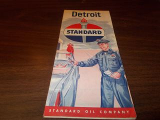 1956 Standard Oil Detroit Vintage Road Map