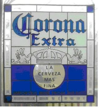 Corona Extra Beer Sign With Leaded Border 18 " X 16 " And Stained Glass Look