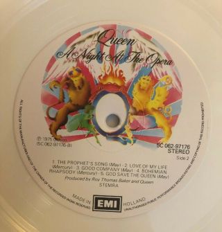 Queen - A Night At The Opera - 1976 Limited Edition On White Vinyl Import (NM) 6