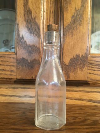 Mini Heinz Sample Catsup Bottle Dated 1890 W/cork Top